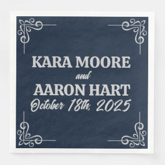 Grått på Slate Blue Edwardian Pappersservett