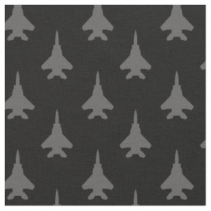 Grått på svarta F-15E-bekämpare Jet Mönster Tyg