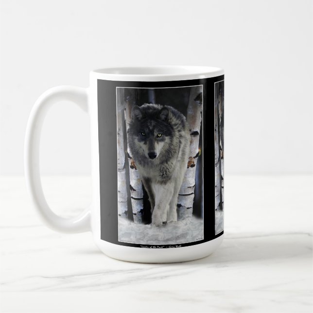 GRÅTT PACK VARG Wildlife Gift Mugg (Vänster)