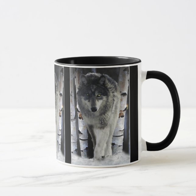 GRÅTT PACK VARG Wildlife Gift Mugg (Höger)
