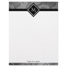 Grått Paisley Initial