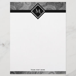 Grått Paisley Initial