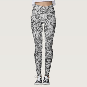 GRÅTT PAISLEY LEGGINGS