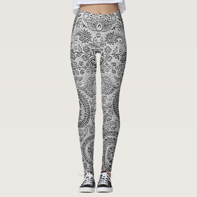 GRÅTT PAISLEY LEGGINGS (Framsida)