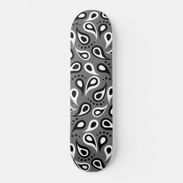 grått paisley skateboard (Framsida)