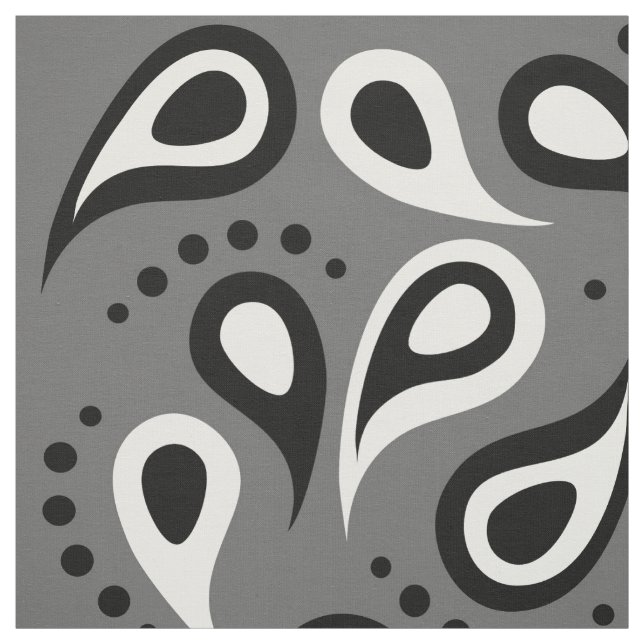 grått paisley-väv tyg (Provkarta)