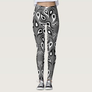 grått paisleylegeringar leggings