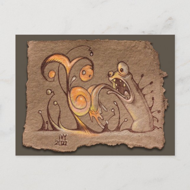 Grått Papper Sketch: Taster Vykort (Framsida)