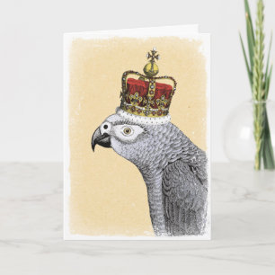 Grått Parrot med Royal Krona Kort
