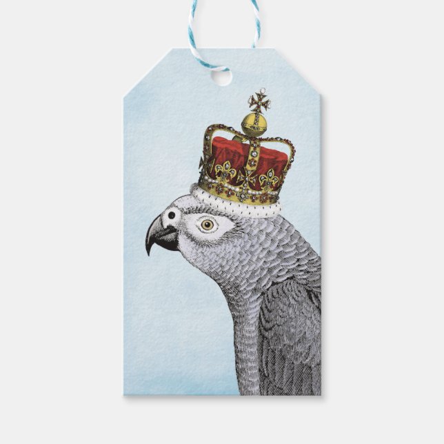 Grått Parrot med Royal Krona Presentetikett (Framsidan)