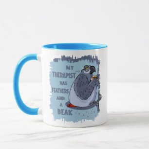 Grått Parrot Therapist - Lustigt Gift-koncept fö Mugg