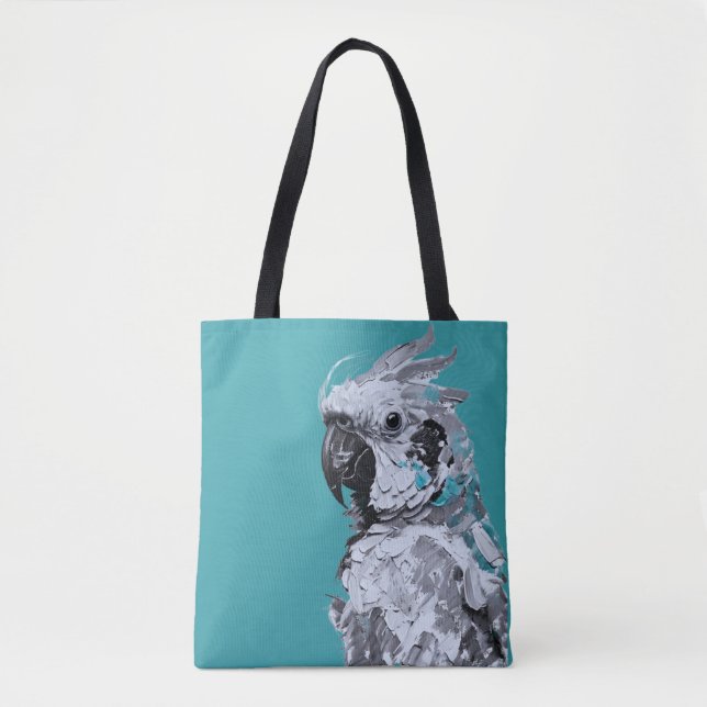 Grått Parrot Tote Bag Tygkasse (Framsida)