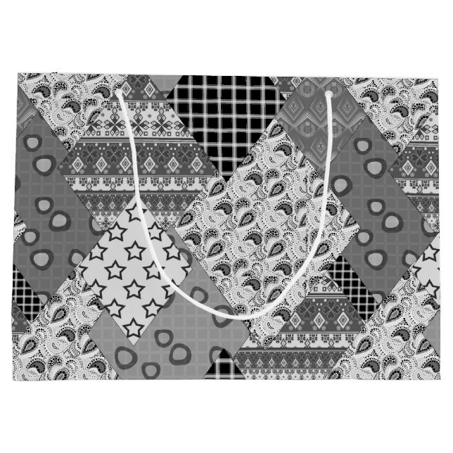 Grått Patchwork Patchwork Mönster (Baksidan)