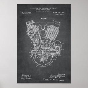 Grått   Patent på intern förbränningsmotor Poster