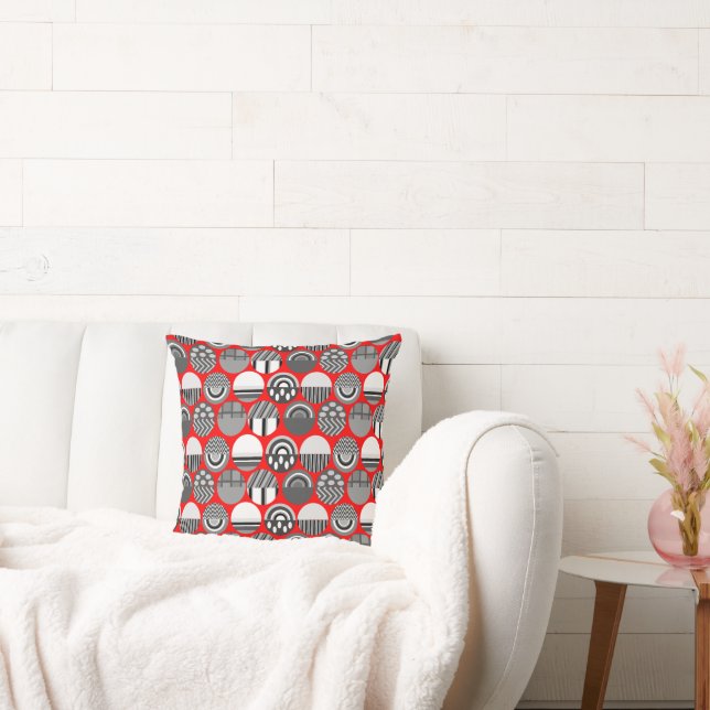 Grått Patternerade Ovaler Kudde (Soffa)