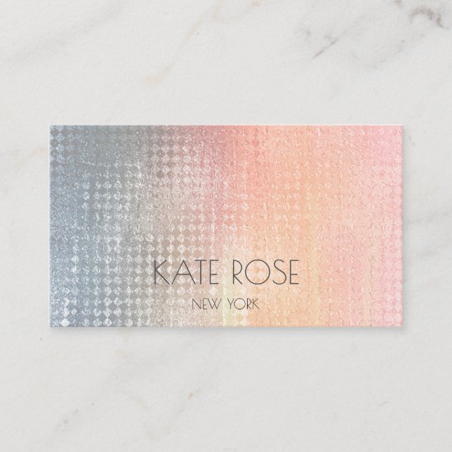 Grått Peach Grungy Ombre Contemporary Pastel Visitkort (Framsida)