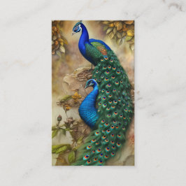 Grått Peacock Art Watercolor Painting