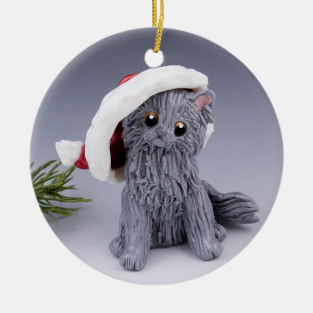 Grått Persian Cat Ceramic Ornament (Framsidan)