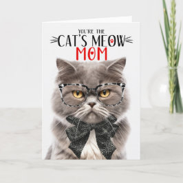 Grått Persian Cat for Mamma on Mors dag Helgkort