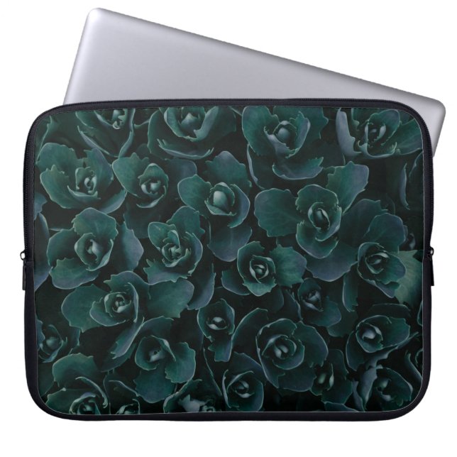GRÅTT PETAL FLOWER IN BLOOM LAPTOP FODRAL (Framsidan)