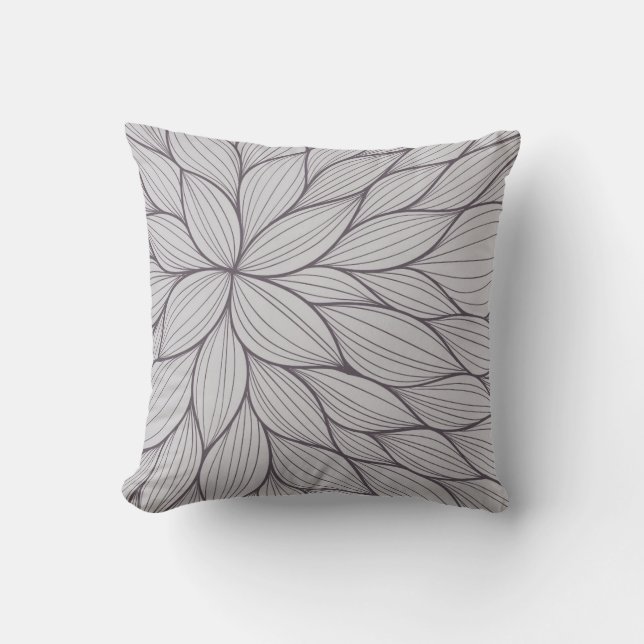 Grått Petal Watercolor Pillow Kudde (Framsida)