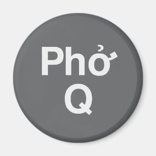 Grått Pho Q Magnet