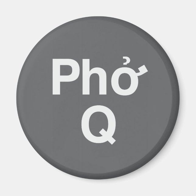 Grått Pho Q Magnet (Framsidan)