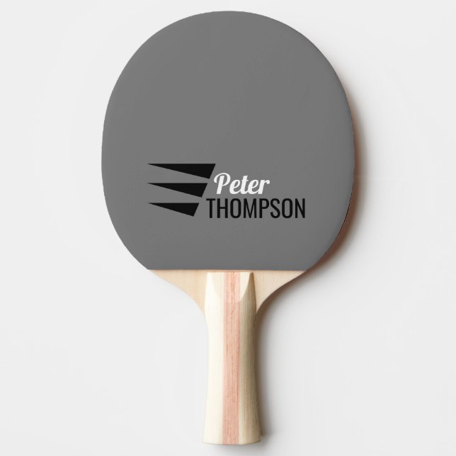 Grått Ping Pong Paddle med Hans Namn Pingisracket (Framsidan)