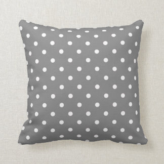 Grått Polka Dot Dekorativ kudde