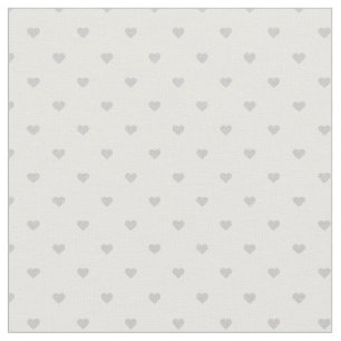 Grått Polka Dot Hearts Tyg