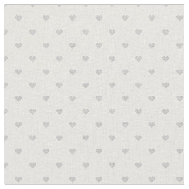 Grått Polka Dot Hearts Tyg (Närbild)