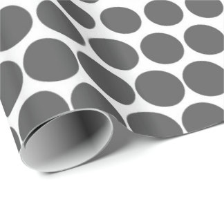 Grått Polka Dot Modern White Presentpapper