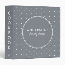 Grått Polka dots Family Recipe-cookbook