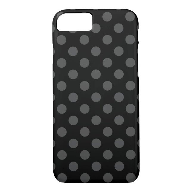 Grått polka dots på svart Case-Mate iPhone skal (Baksida)
