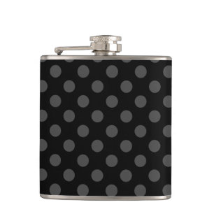 Grått polka dots på svart fickplunta