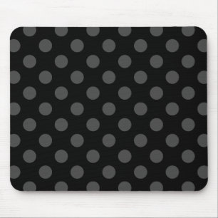 Grått polka dots på svart musmatta