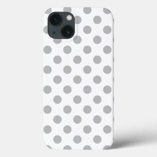Grått polka dots på vit Fodral-Mate iphone case