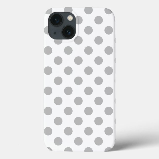 Grått polka dots på vit Fodral-Mate iphone case (Baksida)