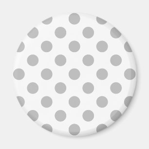 Grått polka dots på vitt magnet