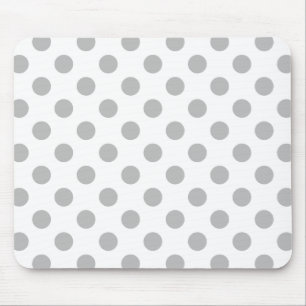 Grått polka dots på vitt musmatta