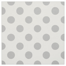 Grått polka dots på vitt tyg
