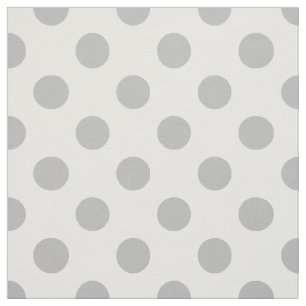 Grått polka dots på vitt tyg