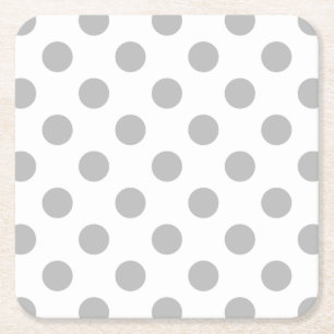 Grått polka dots på vitt underlägg papper kvadrat
