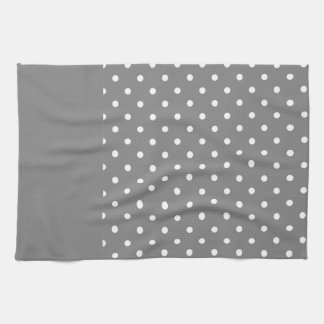 Grått polka dotsmönster kökshandduk