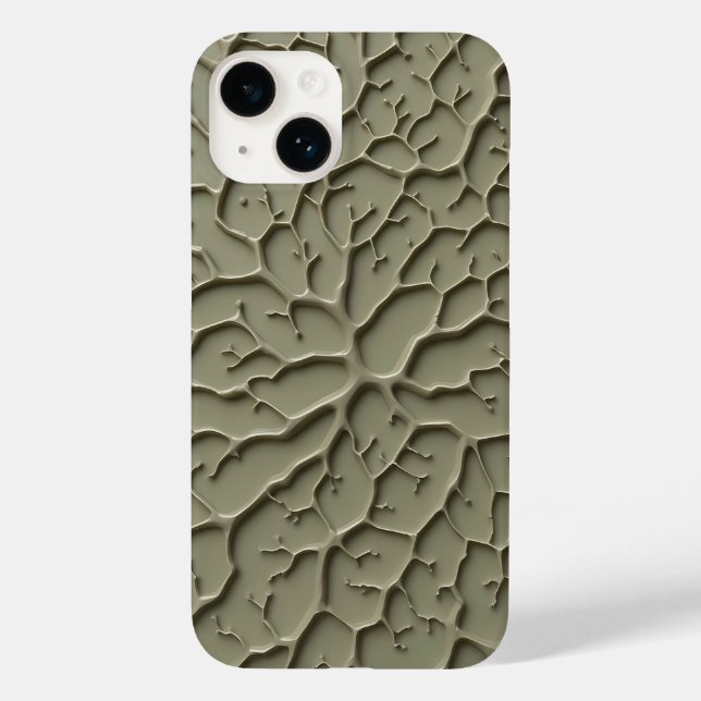 Grått präglat organiskt texturerat iPhone-fodral (Baksida)