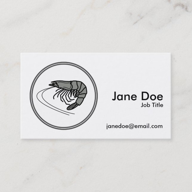 Grått Prawn - Fiske räkor Crab Collection Visitkort (Framsida)