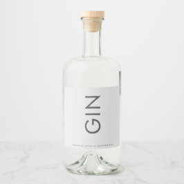 Grått Premium Ultimate Modern Monogram fet GIN Spritflaskor Etikett