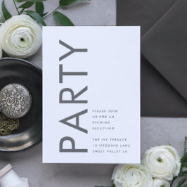 Grått Premium Ultimate Modern Monogram fet Party Tilläggskort