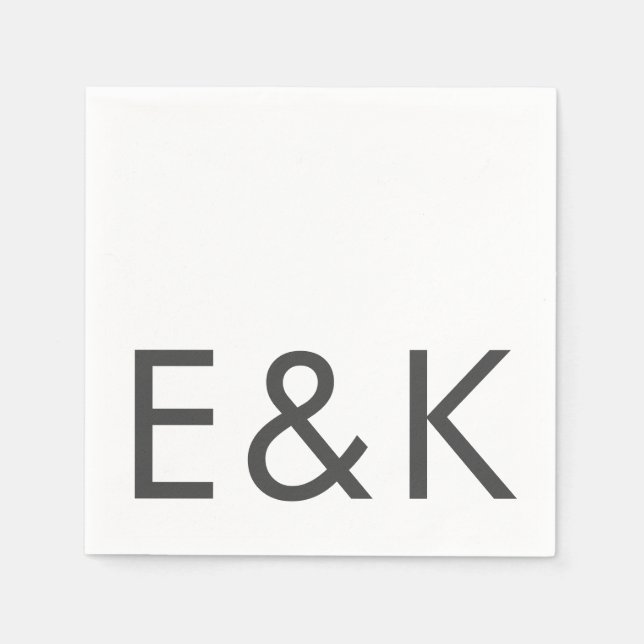 Grått Premium Ultimate Modern Monogram, fetstil, R Pappersservett (Framsidan)
