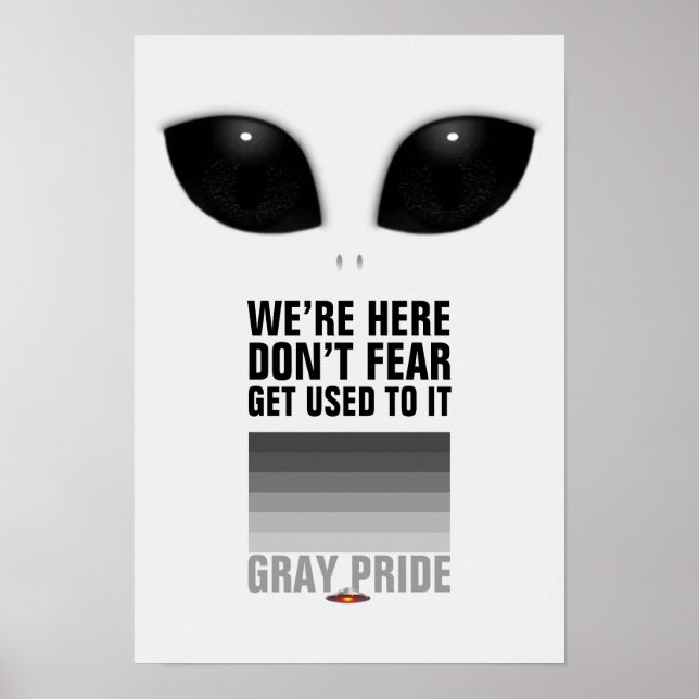 Grått Pride Alien poster (Framsidan)